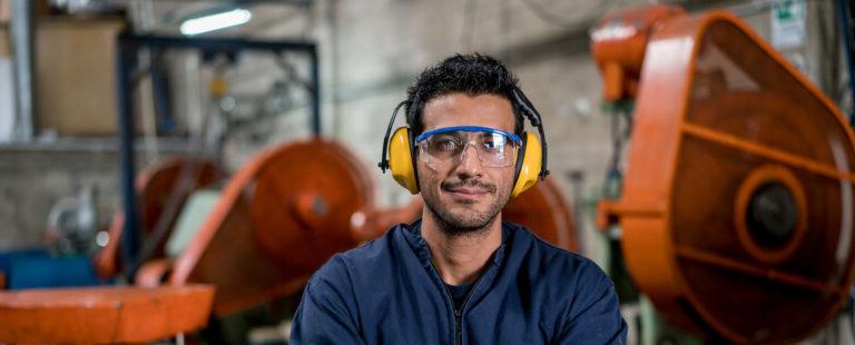 Man working at a factory